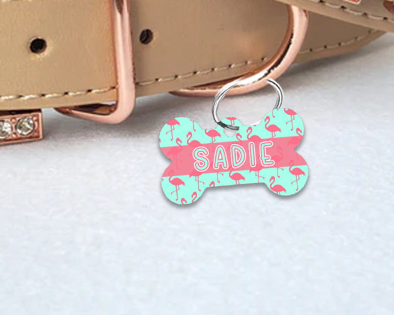 Pet ID Tag | Dancing Flamingo